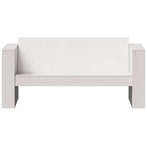 vidaXL Divano Giardino 2 Posti Bianco 134x60x62 cm Legno Massello Pino