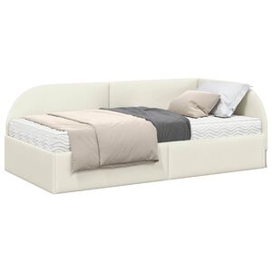 vidaXL Struttura Letto Angolare con Materasso 2 pz Crema 80 x 200 cm