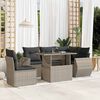 vidaXL Set Divano da Giardino 6pz con Cuscini Grigio Chiaro Polyrattan