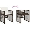vidaXL Set da Pranzo da Giardino 5pz con Cuscini in Polyrattan Marrone