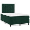 vidaXL Giroletto a Molle con Materasso Verde Scuro 120x200 cm Velluto
