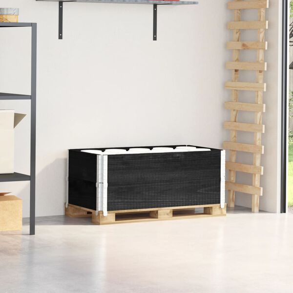 vidaXL Paretali per Pallet 2 pz Neri 100x50cm Legno Massello di Pino