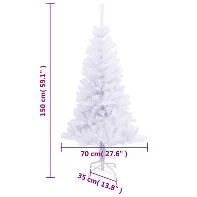 vidaXL Albero di Natale Artificiale con Supporto e 380 Rami 150 cm