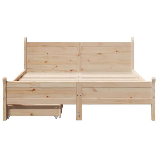 vidaXL Letto senza Materasso 135x190 cm in Legno Massello di Pino