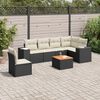 vidaXL Set Divani da Giardino con Cuscini 7pz Nero Polyrattan