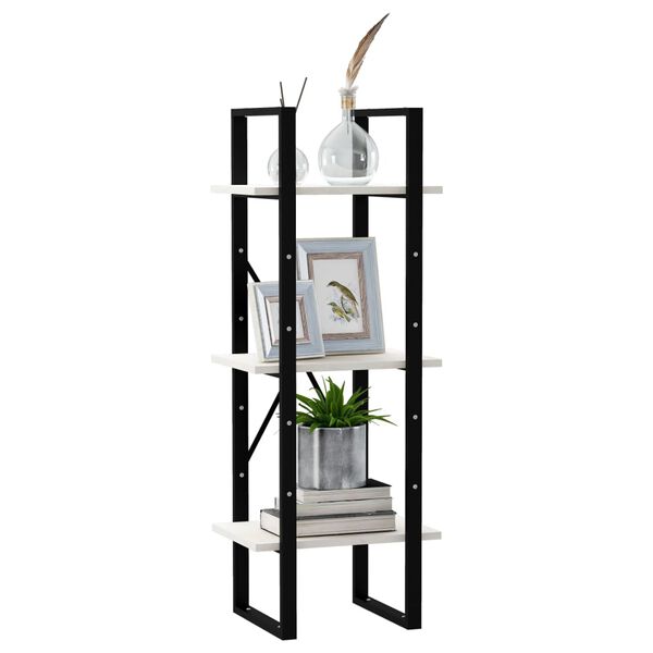 vidaXL Libreria a 3 Ripiani Bianca 40x30x105 cm Legno Massello di Pino