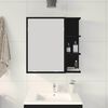 vidaXL Mobiletto per specchio da bagno Rovere Nero 62,5 x 20,5 x 64 cm