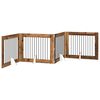 vidaXL Cancello per cani pieghevole con supporti 4 pcs Legno antico