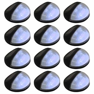 vidaXL Lampade Solari da Parete da Esterni a LED 12 pz Rotonde Nere