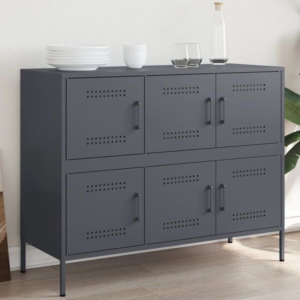 vidaXL Credenza Antracite 100,5x39x79 cm in Acciaio