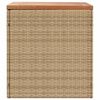 vidaXL Contenitore da Giardino Beige 110x50x54 cm Polyrattan e Acacia