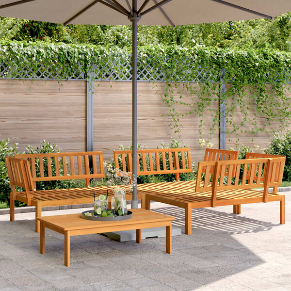 vidaXL Set Divano Pallet da Giardino 4 pz in Legno Massello di Acacia
