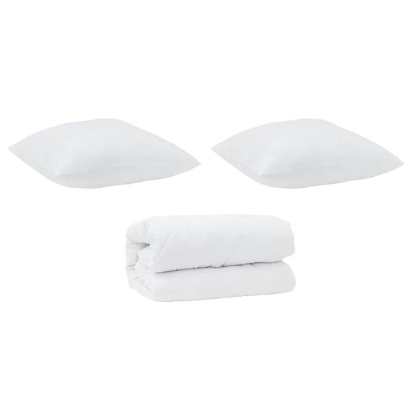 vidaXL Set di Piumoni 3 pcs Bianco Microfibra e Piuma d'Oca