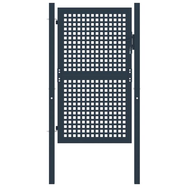 vidaXL Cancello per recinzione antracite 102x175 cm in acciaio