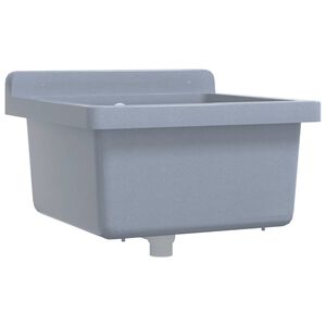vidaXL Lavabo a Parete Grigio 40x40x24 cm in Resina