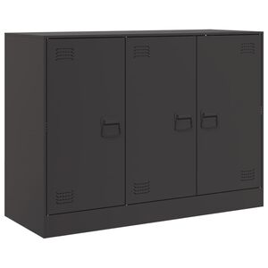 vidaXL Credenza Nera 99x39x73 cm in Acciaio