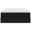 vidaXL Struttura Letto Pouf con Materasso Nero 120x200 cm in Tessuto