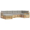 vidaXL Set di divani da esterno 6 pcs Bianco e Grigio Chiaro