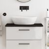 vidaXL Piano Bagno Marrone Scuro 80x40x2 cm Legno Massello Trattato