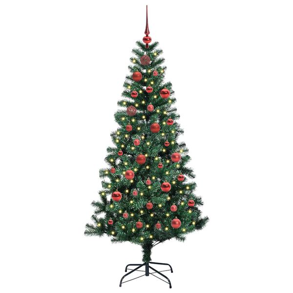 vidaXL Albero di Natale artificiale con luci integrate Verde 150 cm