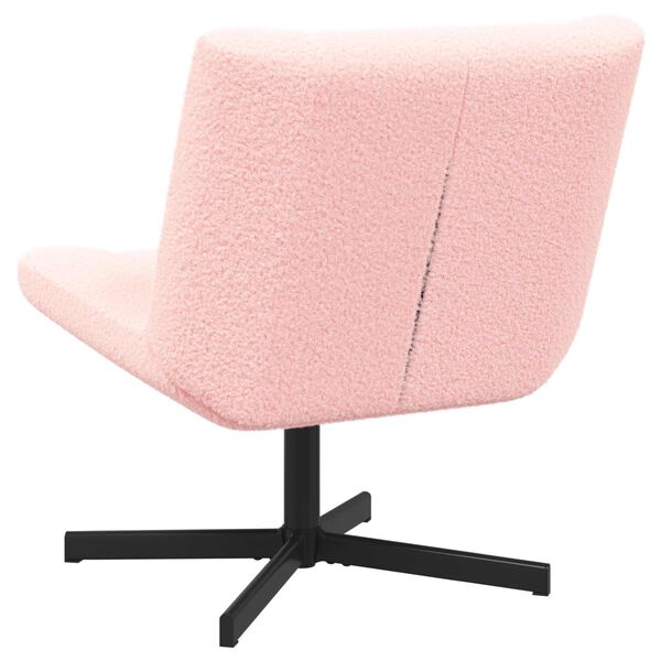 vidaXL Sedia girevole Rosa 63 x 75 x 76 cm Pelle di Pecora