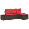vidaXL Set Divano da Giardino con cuscino 4 pcs polyrattan
