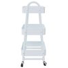 vidaXL Carrello Portaoggetti a 3 Ripiani Bianco 42x41,5x77 cm Acciaio