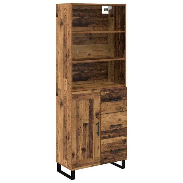 vidaXL Credenza Legno vecchio 69,5 x 34 x 180 cm Legno multistrato