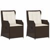 vidaXL Sedie Reclinabili Giardino 2pz con Cuscini Marrone Polyrattan