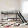 vidaXL Letto loft per bambini con scivolo Nero e antracite
