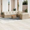 vidaXL Set Divani da Giardino 11 pz con Cuscini Beige in Polyrattan