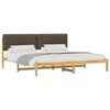 vidaXL Letto con Testiera Rivestita Bianco lavato e taupe 200 x 200 cm