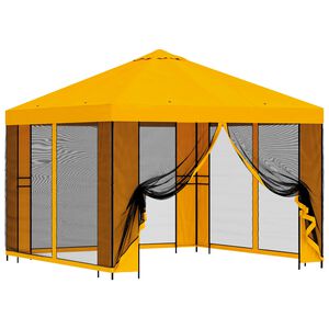 vidaXL Gazebo da giardino con pareti laterali 3 x 3 m Giallo