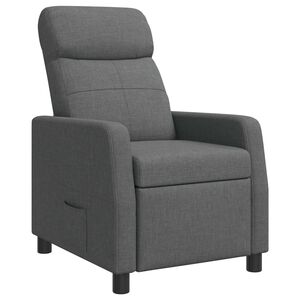 vidaXL Poltrona reclinabile Grigio Scuro Tessuto