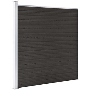 vidaXL Pannello di Recinzione in WPC 175x186 cm Nero