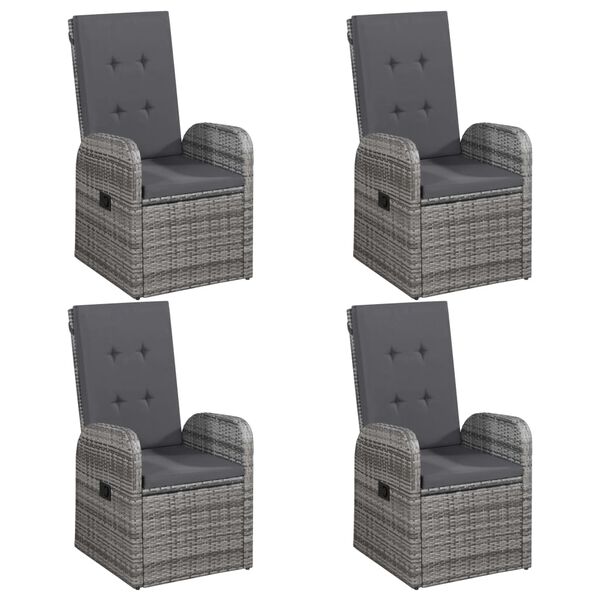 vidaXL Set Mobili da Pranzo per Giardino 5 pz Grigio