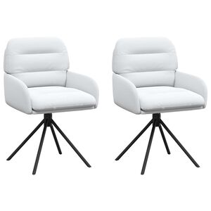 vidaXL Sedie da pranzo girevoli 2 pcs Similpelle Bianco
