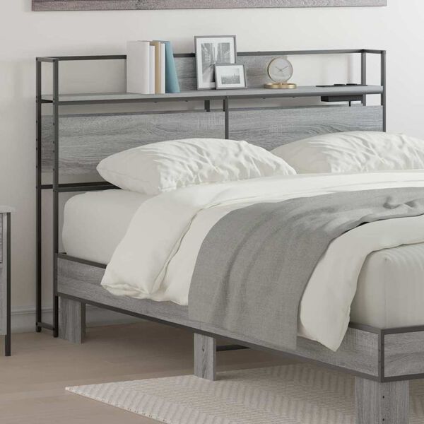 vidaXL Testata contenitore Grigio sonoma 135 cm Legno multistrato