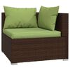 vidaXL Set Divani da Giardino 14 pz con Cuscini in Polyrattan Marrone