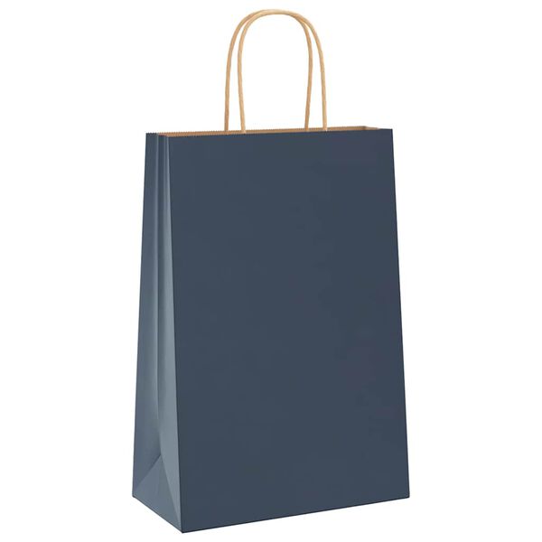 vidaXL Sacchetti di Carta 50 pz con Manici Blu 21x11x31 cm