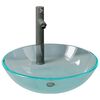 vidaXL Lavandino con Rubinetto e Piletta Vetro Temperato Trasparente