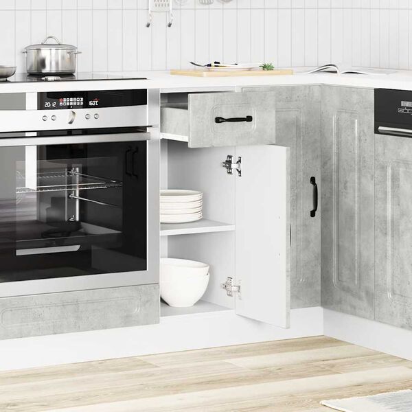 vidaXL Base da Cucina Kalmar Grigio Cemento in Legno Multistrato