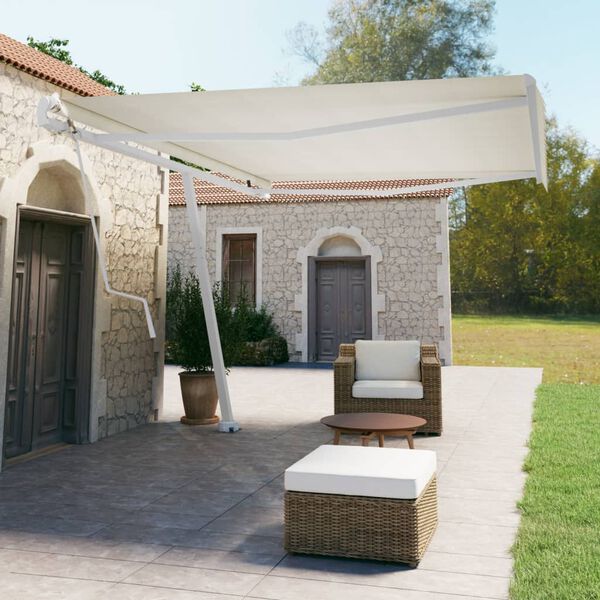 vidaXL Tenda da Sole Automatica Autoportante 500x350 cm Crema