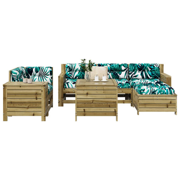 vidaXL Set Divani da Giardino 7 pz in Legno Impregnato di Pino
