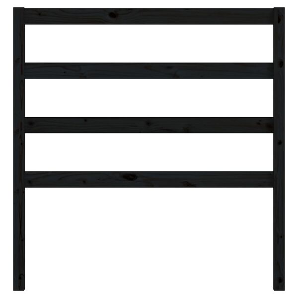 vidaXL Testiera per Letto Nera 95x4x100 cm in Legno Massello di Pino