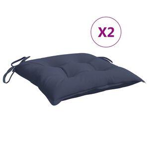 vidaXL Cuscini per Sedia 2 pz Blu Marino 50x50x7 cm in Tessuto Oxford