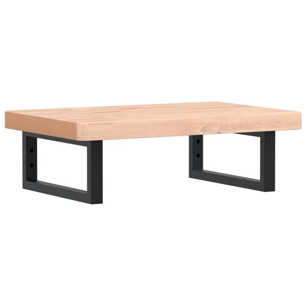 vidaXL Ripiano a Parete per Lavabo in Acciaio e Massello di Faggio