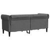 vidaXL Divano Chesterfield Grigio scuro 182.5 x 74.5 x 74.5 cm Tessuto