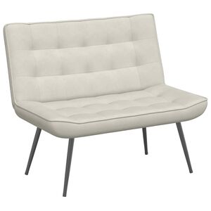 vidaXL Panca Crema 110x74x84 cm in Velluto