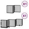 vidaXL Cancello per Cani Porta Pieghevole Nero 9 Pannelli 450cm Pioppo